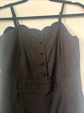 Maeve Anthropologie Black Scalloped Sweetheart Jumpsuit